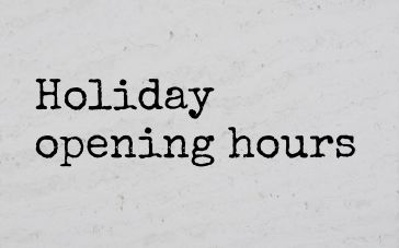 Festive holiday updated opening hours